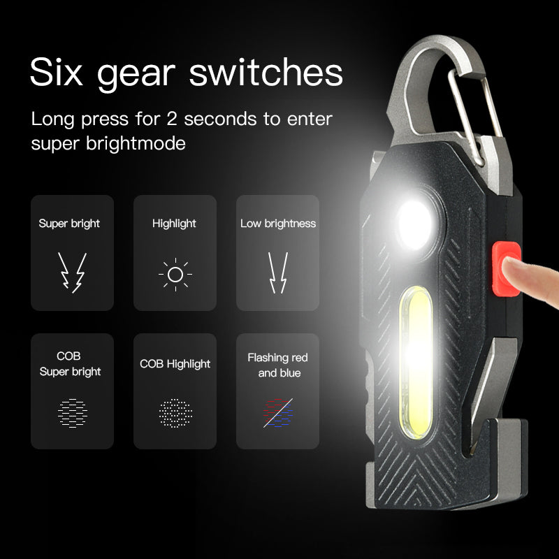 Multifunctional Charging Emergency Light Convenient Keychain Work Light COB High Brightness Maintenance Light Outdoor Camping LED Light Main image