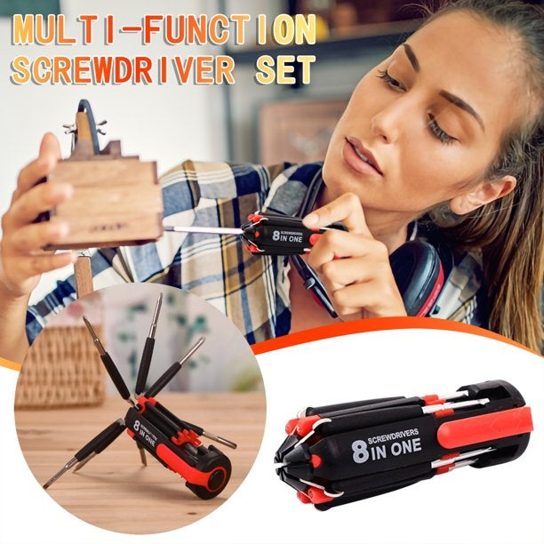 Car Supplies 8 In 1 Screwdriver With LED Flashlight Car Portable Multifunctional Outdoor Tools Main image
